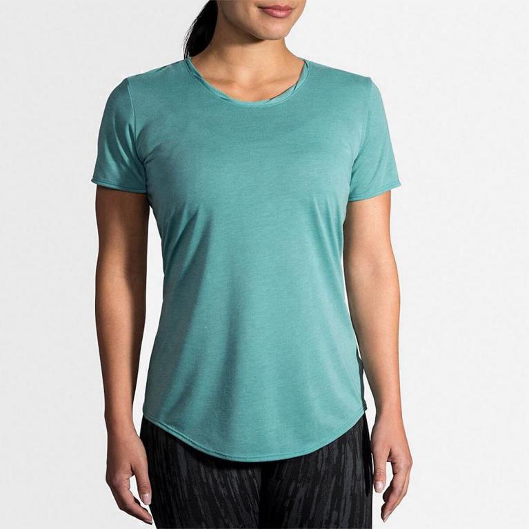 Brooks Distance - Camisetas Manga Corta Mujer - Azules (HF4369580)